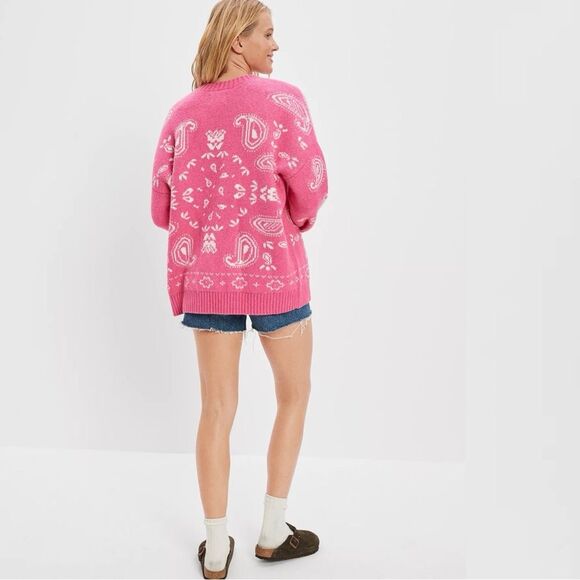 AE Oversized Bandana Sweater NEW Size XS - Picture 6 of 9